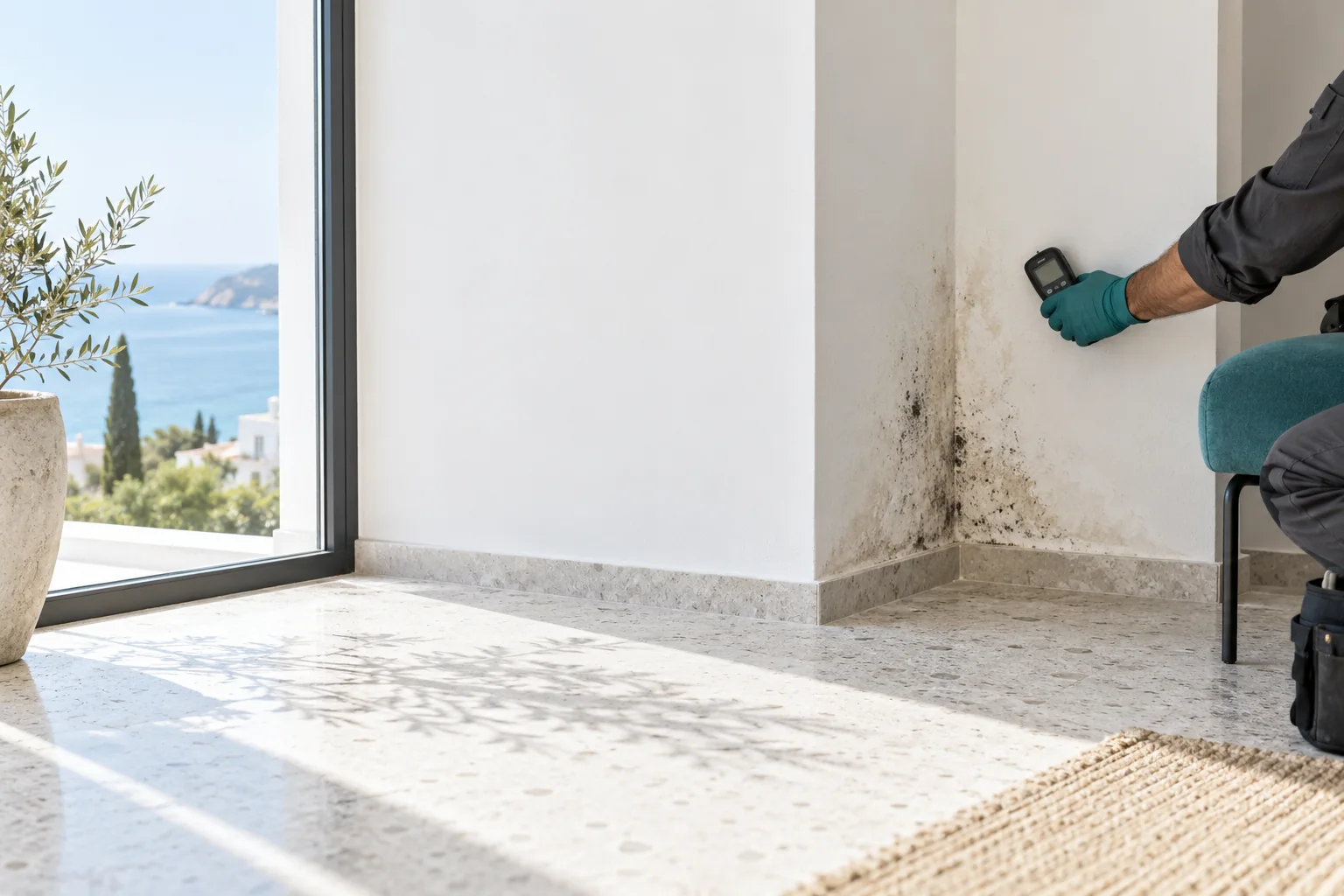 Illustrative moisture investigation in a bright Cyprus apartment